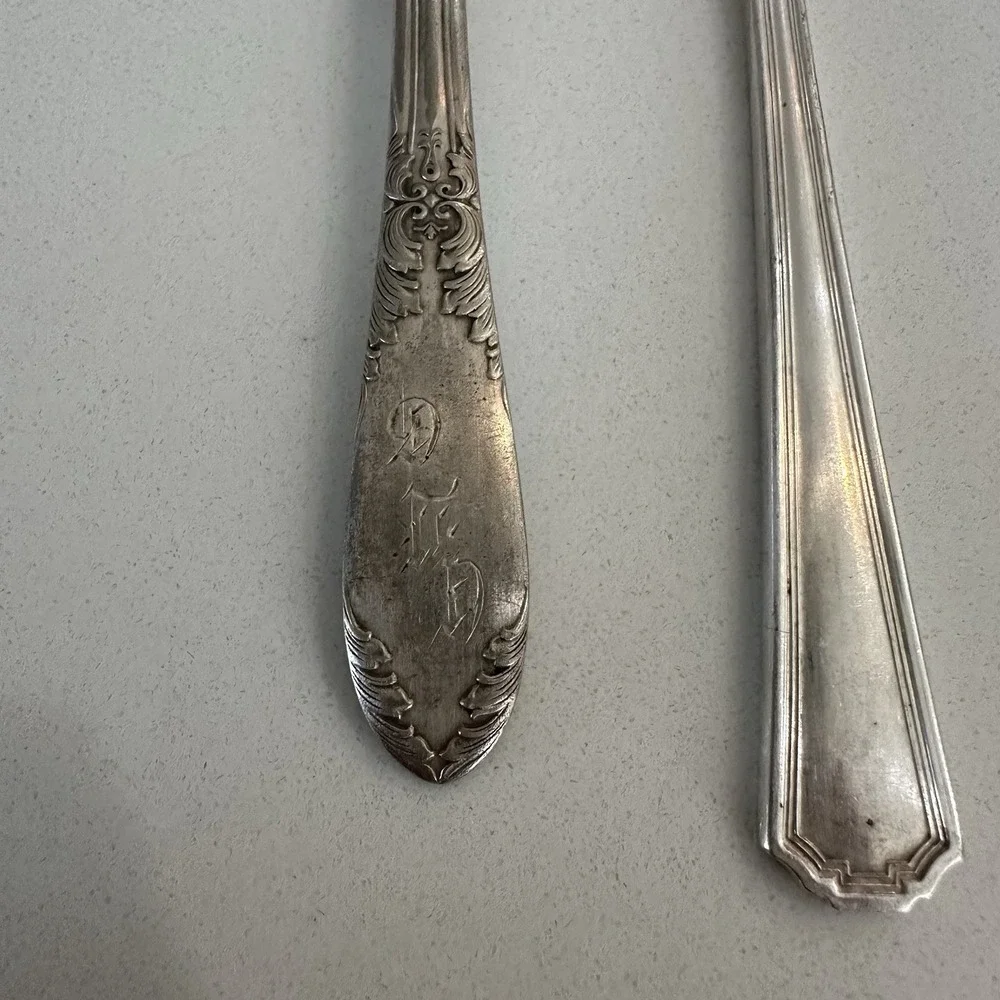 Misc‎ Silverplate Baby Fork & Butter Knife National Silver Plate Vernon Silver P